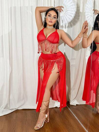 SHEIN طقم ملابس داخلية مثير مكون من 3 قطع، موضة الصيف للسيدات البدينات