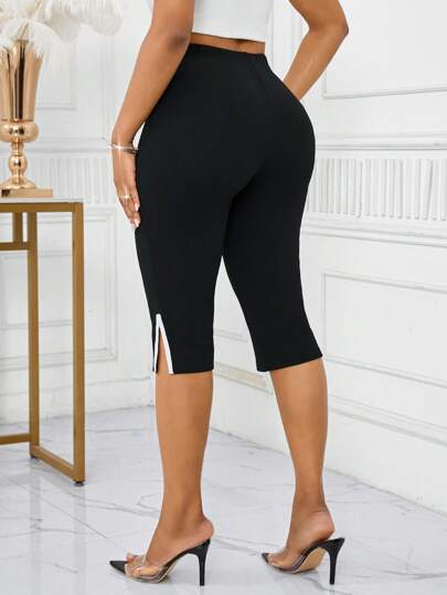 SHEIN Lady بنطلونات نسائية بلون واحد، عصرية للصيف