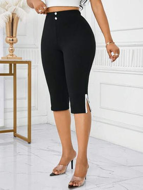 SHEIN Lady بنطلونات نسائية بلون واحد، عصرية للصيف