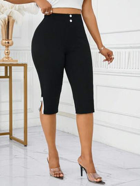 SHEIN Lady بنطلونات نسائية بلون واحد، عصرية للصيف