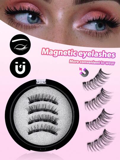 MAGEFY زوج من رموش عين مغناطيسية طبيعية CC - رموش صناعية معاد استخدامها 8-12مم من نوع minx الصناعي للارتداء اليومي، مقاوم للماء، بدون غراء، ذيل مدبب على شكل الرسوم المتحركة، لإطالة وتكثيف الرموش ولإبراز العينين، رفيعة ولينة للاستخدام اليومي ،...
