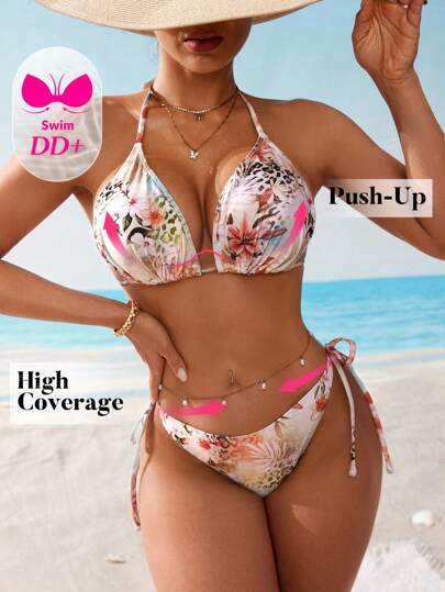 Swim DD+ بدلة سباحة مجموعة نقش لبارد و زهرة للنساء