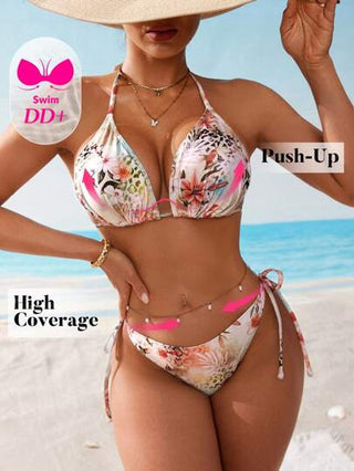 Swim DD+ بدلة سباحة مجموعة نقش لبارد و زهرة للنساء