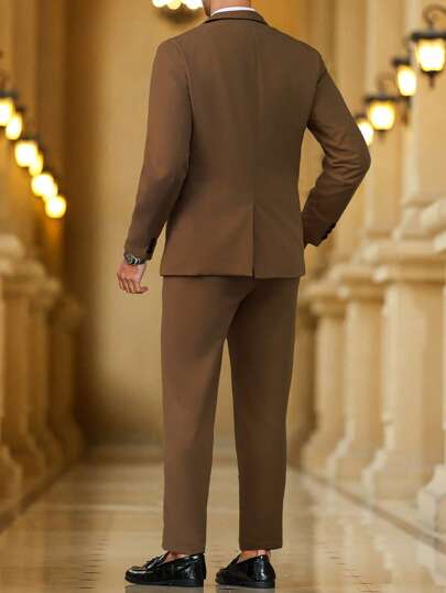 Manfinity Bizformal بدلة رسمية وسترة وبناطيل للرجال، مناسبة للوظائف والتنقل