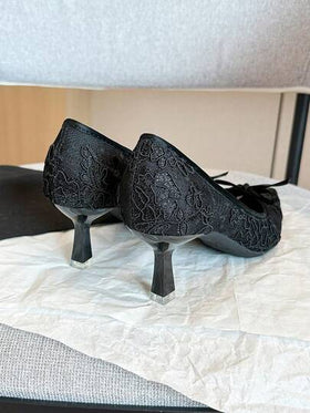 Xin Jing Shoes أحذية كعب متوسط ذات رؤوس مدببة للنساء في فصل الخريف/الشتاء، أحذية أنيقة وعملية للتنقل، أحذية عصرية وشاملة للحفلات