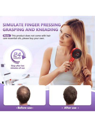 فرشاة مدلك فروة الرأس كهربائية ثلاثية السرعة، أداة تدليك زيت الشعر، جهاز عناية بالشعر محمول للاستخدام المنزلي والسفر