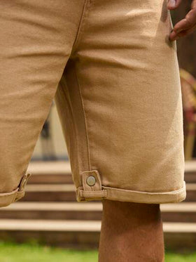 Manfinity Homme شورت جينز كاجوال فضفاض جيب صلب للرجال، مناسب للصيف