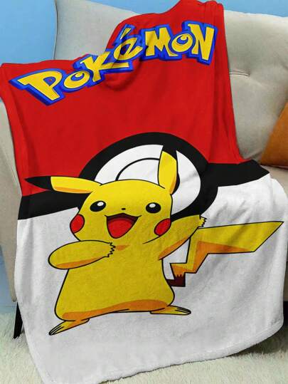 pokemon 1 بطانية ناعمة وراحة بموضوع بيكاتشو الكرتوني ، مناسبة للنوم والأريكة والمكتب والسرير والتخييم والسفر ، هدية متعددة الاستخدامات لجميع المواسم