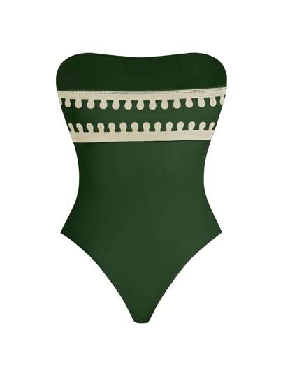 مايوه حريمي قطعة واحدة Swim Oasis ملابس سباحة نسائية قطعة واحدة على الخصر بساق واسعة بطراز بوهيمي للعطلات مع طبقة شفافة مغطية