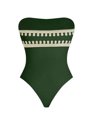 مايوه حريمي قطعة واحدة Swim Oasis ملابس سباحة نسائية قطعة واحدة على الخصر بساق واسعة بطراز بوهيمي للعطلات مع طبقة شفافة مغطية