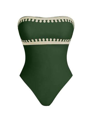 مايوه حريمي قطعة واحدة Swim Oasis ملابس سباحة نسائية قطعة واحدة على الخصر بساق واسعة بطراز بوهيمي للعطلات مع طبقة شفافة مغطية