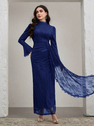 فساتين حريمي Graceveil العيد فستان طويل أنيق متواضع فاخر ذو أكمام واسعة مزخرفة بالدانتيل للنساء