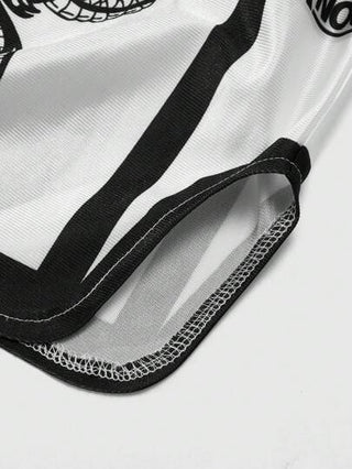 Manfinity Streetrush طقم شورت رجالي وقطعة واحدة من ماندفيني بسترتراش ، خصر مطاطي ، تحمل عالي ، إصدار طويل وقصير ، شورت سوبر ، قماش لامع بنمط "التنين والنمر الأسود والأبيض" ، شورت ملاكم تايلاندي ، شورت رياضي كاجوال لكرة السلة ، شقوق جانبية ، شعبي على انستج