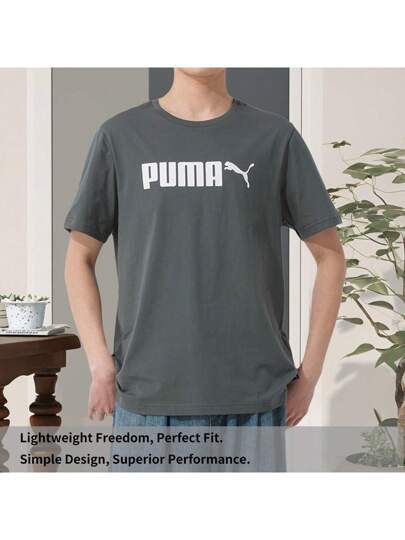 Puma تي شيرت قصير الأكمام رياضي رجالي للركض واللياقة البدنية والتدريب ، كاجوال، ماركة ESS رقم 2 ، رقم 691338-86