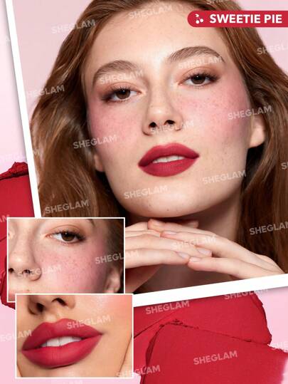 SHEGLAM مجموعة كريم الخدود والشفاه من Very Cherry ديكور عيد الحب هدية حب شتاء مكياج حفلة شاطئ سفر عطلة تخييم في الهواء الطلق هدية وردة فتاة الموضة رأس السنة مستحضرات تجميل تنكرية أفضل رحلة مهرجانات لون خيالي سحر المدرسة أجواء Cny حمره بلشر علامة تجارية جم