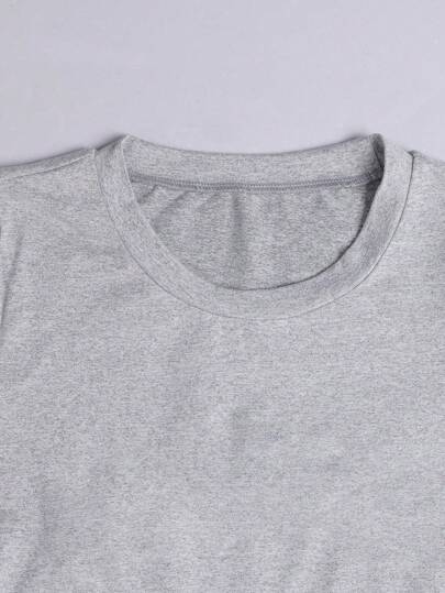 SHEIN Explorewe 5 قطع طقم قمصان قصيرة الأكمام بخصر ضيق لون واحد أساسي للبنات المراهقات