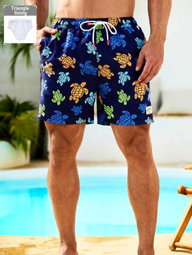 Manfinity Swimmode شورت كاجوال للرجال بخيار طبق السلحفاة ، هاواي