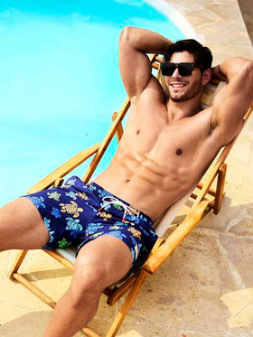 Manfinity Swimmode شورت كاجوال للرجال بخيار طبق السلحفاة ، هاواي
