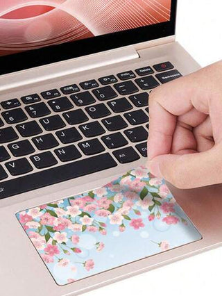 1 ملصق بنمط زهري لماوس اللاب توب، ملصق ذاتي اللصق DIY قابل للتحميل مقاوم للبلي، 5.51*3.54 بوصة