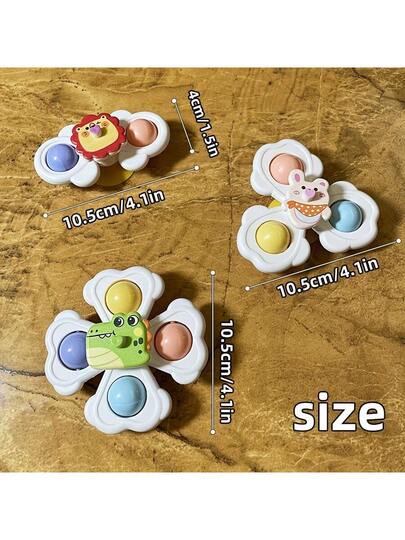 3 قطع من ألعاب الكريات اللاصقة، ألعاب أطفال، ضروريات الأطفال، ألعاب دوارة للأطفال الصغار 1-3 سنوات، ألعاب استشعار للاستحمام، ألعاب تعليمية مبكرة، ألعاب لكراسي الطعام، هدايا عيد ميلاد للأطفال الرضع والصغار، مناسبة للاستخدام اليومي للأطفال