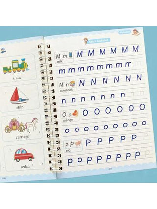 أدوات مكتبية ومدرسية كراسة من 16 صفحة بأحرف إنجليزية مجوفة، كراسة تمارين الخط الإنجليزي لممارسة الخط وتعلم الخطوط، كتاب تمارين الكتابة الإنجليزية ، لوازم مدرسية ، العودة إلى المدرسة