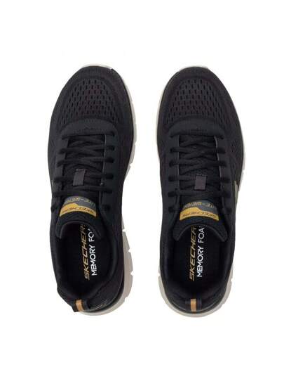 Skechers حذاء رياضي كاجوال رجالي مريح وقابل للتنفس للسفر 232758-BLK