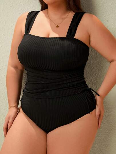 Swim Lushoire ملابس علوية بيكيني رياضي منسوج مقاس كبير