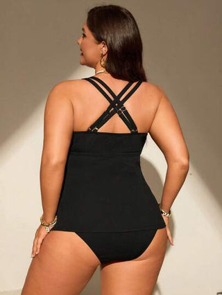 Swim Lushoire مجموعة سيدات السمانة قطعتين من الفوط بزر على شكل حرف V والشورت، ملابس سباحة كاجوال للشاطئ والإجازة