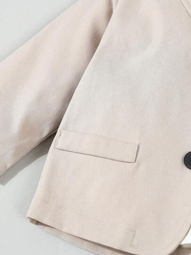 SHEIN 4 حبة/مجموعة ملابس رسمية لطفل صبي بشكل أنيق - قميص بفراشة + صدرية + جاكيت بدلة + بنطلون، بدلة زفاف و عرض مسرحي