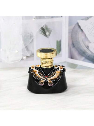 1 قطعة زجاجة عطر زخرفية مطبوع عليها أزهار وفراشات سعة 30 مل، إكسسوارات تجميل منزلية، هدية للنساء والفتيات، زجاجة سفر فارغة للاستخدام والتخزين