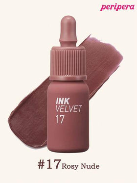 Peripera أحمر شفاه سائل فيلفت من بيريبيرا K-Beauty ذو لون عالي الصبغة، طويل الأمد، خفيف الوزن، خالي من الجلوتين وخالي من البارابين، أحمر شفاه مطفي حريري، سائل أحمر شفاه، ناعم وطويل الأمد ، جمال كوري ، مكياج كوري