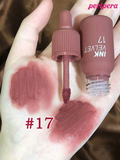 Peripera أحمر شفاه سائل فيلفت من بيريبيرا K-Beauty ذو لون عالي الصبغة، طويل الأمد، خفيف الوزن، خالي من الجلوتين وخالي من البارابين، أحمر شفاه مطفي حريري، سائل أحمر شفاه، ناعم وطويل الأمد ، جمال كوري ، مكياج كوري
