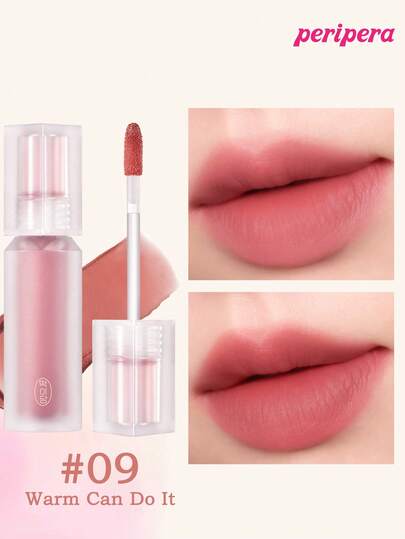Peripera طلاء شفاه سائل مخملي خفيف الوزن من لاصق بيريبيرا بلور جمالي، ماتي تركيز ناعم، خفيف الوزن، طويل الأمد، مريح، غير لزج، صديق للقناع، بدون طبقة بيضاء، جمال كوري، مكياج كوري