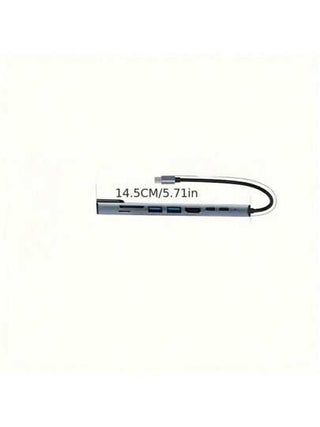 محور USB-C 8 في 1، محول من النوع C إلى محول HDTV 4K مع 100M RJ45 , قارئ بطاقة SD/TF وشاحن سريع للكمبيوتر المحمول مع نظام تشغيل Windows