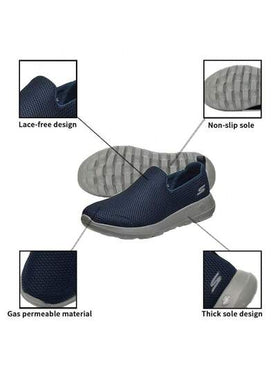 Skechers أحذية رياضية كاجوال سهلة الارتداء من شبكة هوائية، أحذية للمشي، أحذية رجالية خفيفة الوزن، أحذية للمشي في الهواء الطلق 54600-NVGY