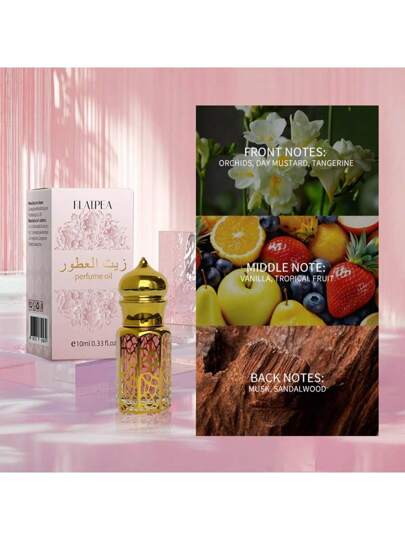 1 قطعة/10 مل عطر شرقي خالٍ من الكحول ذو رائحة الفانيليا والفواكه الاستوائية، طبيعي وطازج وبدوام طويل، بحجم مناسب للسفر، هدية رائعة