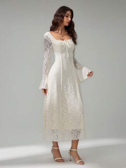 SHEIN Tall فستان نسائي بأكمام طويلة، للحفلات والمهرجانات، فساتين نسائية أنيقة، فساتين لحفلات الخريج، فساتين رسمية، فساتين نسائية للحفلات، حب و ليموناضة، فستان ضيف لحفل زفاف الخريف