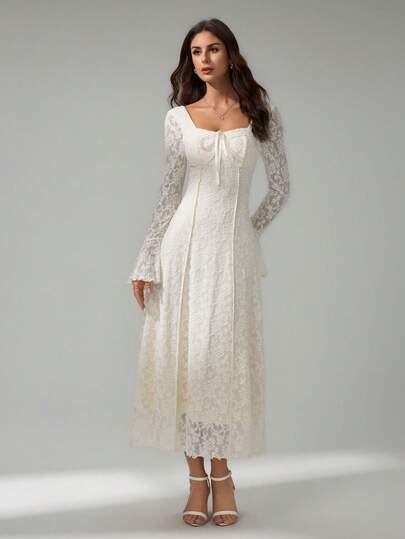 SHEIN Tall فستان نسائي بأكمام طويلة، للحفلات والمهرجانات، فساتين نسائية أنيقة، فساتين لحفلات الخريج، فساتين رسمية، فساتين نسائية للحفلات، حب و ليموناضة، فستان ضيف لحفل زفاف الخريف