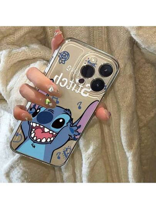 Sanrio 1 قطعة كارتون شخصية ستيتش مطابقة لحالة الهاتف المحمول لهواتف آيفون الأعمال البسيطة 11/12/13/14/15/ برو / ماكس. شكل كارتوني جميل لستيتش مقاوم للصدمات مناسب كهدية أعياد الميلاد للأصدقاء والأحبة