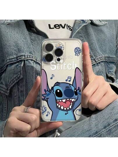 Sanrio 1 قطعة كارتون شخصية ستيتش مطابقة لحالة الهاتف المحمول لهواتف آيفون الأعمال البسيطة 11/12/13/14/15/ برو / ماكس. شكل كارتوني جميل لستيتش مقاوم للصدمات مناسب كهدية أعياد الميلاد للأصدقاء والأحبة