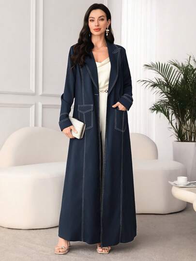 Al Najma عباية عربية نسائية موضة مع تصميم ياقة، ثوب متواضع