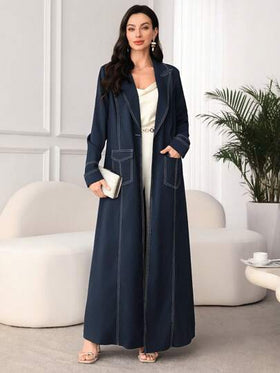 Al Najma عباية عربية نسائية موضة مع تصميم ياقة، ثوب متواضع