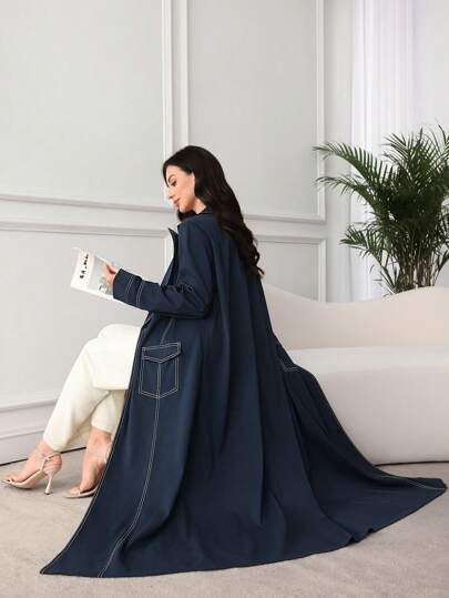 Al Najma عباية عربية نسائية موضة مع تصميم ياقة، ثوب متواضع