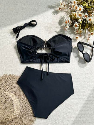 Swim Chiccia 2 قطعة بذلة سباحة قطعة واحدة وخالصة اللون مناسبة للسمنة للنساء، مناسبة للسبا والمنتجعات