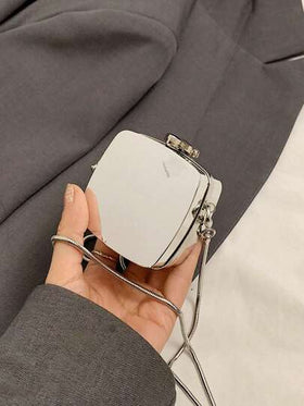 حقيبة أكريليك مربعة صغيرة شخصية بطراز كلاسيكي شائع، حقيبة كروس بودي أنيقة ذات تصميم متنوع لامع وأنيق، محفظة نقود وحافظة سماعات رأس مصممة بجودة عالية وتصميم راقي
