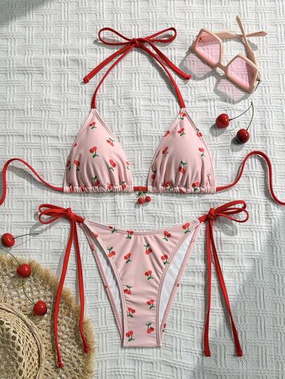 طقم تانكيني حريمي Swim Mod بدلة السباحة تانكيني ذات طبعة كرز
