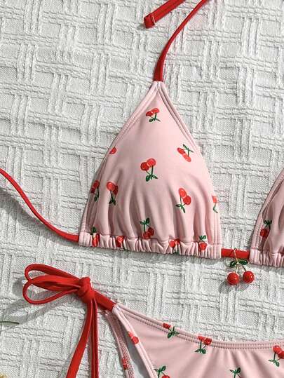 طقم تانكيني حريمي Swim Mod بدلة السباحة تانكيني ذات طبعة كرز