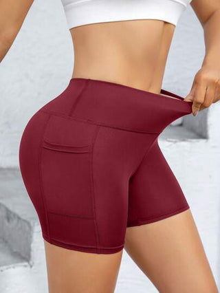 شورتات رياضية للنساء ، سروال رياضي للنساء ، سروال رياضي بجيوب ، سروال داخلي أسود للدراجات ، شورتات رياضية للنساء بجيوب ، بنطلون يوجا بخصر عالي للتحكم في البطن ، بنطلون ضاغط ضيق ، شورتات تدريب ذات إحساس عار