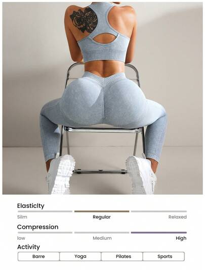 Gameset SHEIN Sport طقم رياضي نسائي مكون من سترة كاميسول ناعمة غير لامعة وبنطلون رياضي متناسق، طقم تمارين للنساء، طقم بنطلونات رياضية للنساء