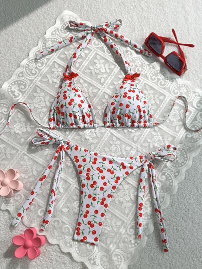 Swim Mod مجموعة من قطعتين بيكيني مطبوع ملابس سباحة وملابس شاطئ للنساء